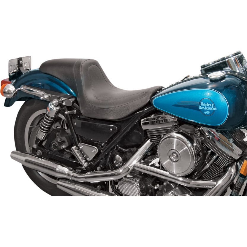 Mustang 75445 Black Fastback 2 Up Seat for Harley FXR 82-94 & 99-00
