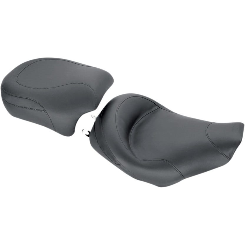 Mustang 75460 Wide Rear Passenger Pillion Seat No Studs Harley FLH/T 97-Up
