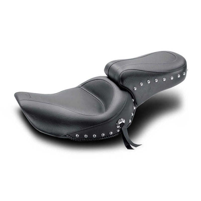 Mustang 75471 Chrome Studded Driver Solo Seat for Harley Dyna Models 96-03