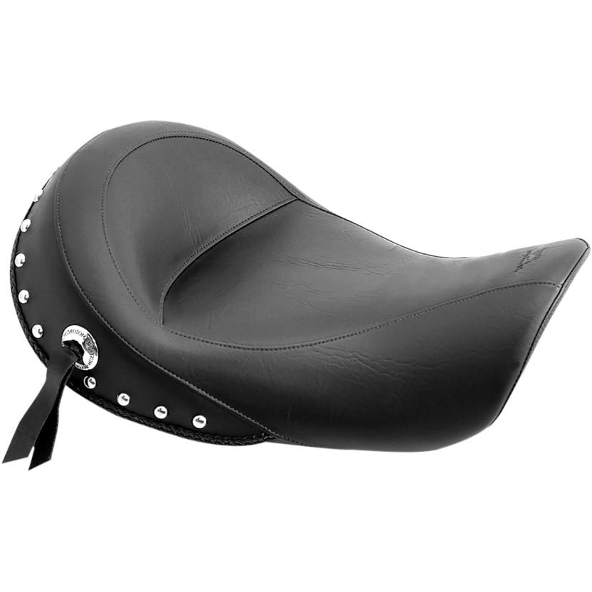 Mustang 75471 Chrome Studded Driver Solo Seat for Harley Dyna Models 96-03
