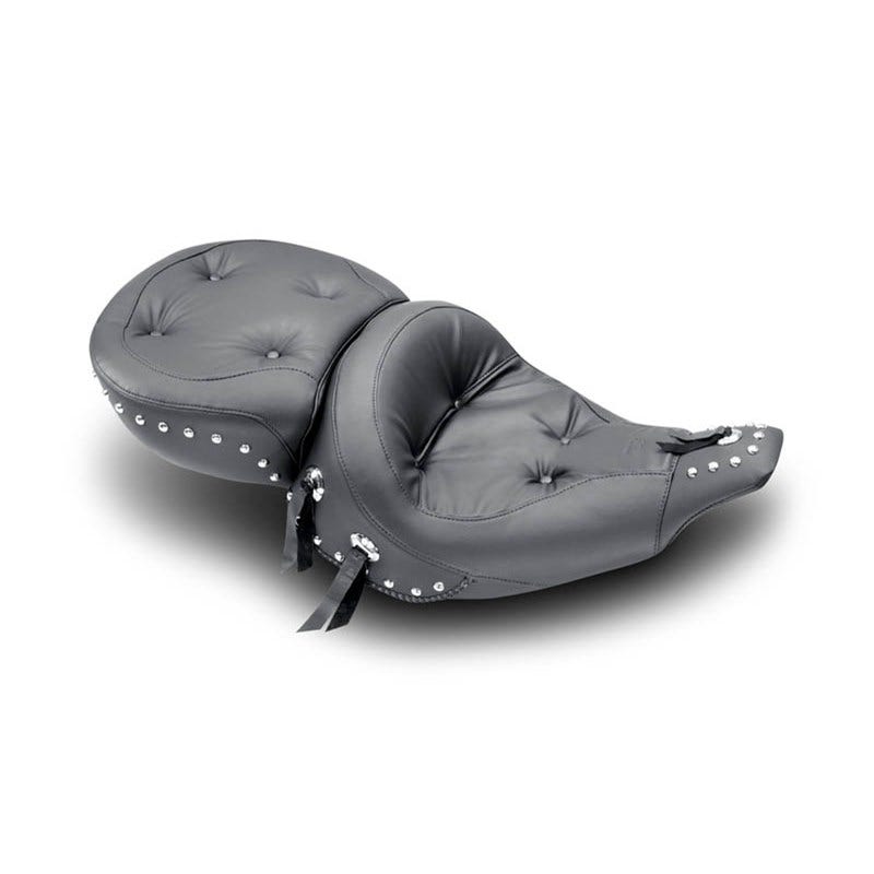 Mustang Seats 75555 Wide Regal Style Chrome Studded Touring Seat Harley FL 91-96