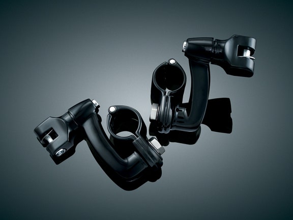 Kuryakyn Black Longhorn Offset Footpeg w/ 1.25" Magnum Clamps Highway  Mounts