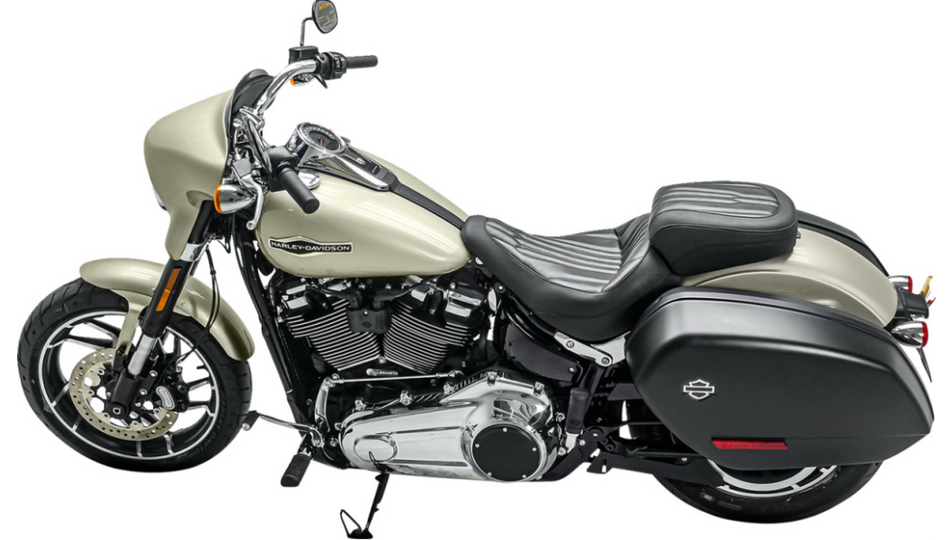 Mustang Solo Black Harley Seat W/O Backrest Dagger Stitch 18-23 FLSB/FXLR/FXLRS
