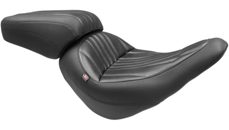 Mustang Solo Black Harley Seat W/O Backrest Dagger Stitch 18-23 FLSB/FXLR/FXLRS