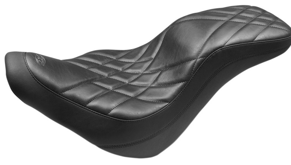 Mustang Daytripper Black Vinyl Prism Stitch Seat for 18-21 FLSB/FXLR/FXLRS