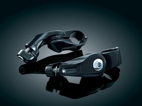 Kuryakyn Black Tall Rider Tour Tech Cruise 1/4" Mounts (Short) 4" Trident Pegs