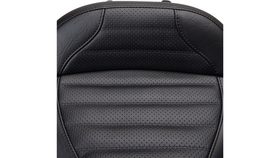Mustang Solo Front Black Harley Seat W/O Driver Backrest Tuck-N-Roll 18-23 FLFB/S