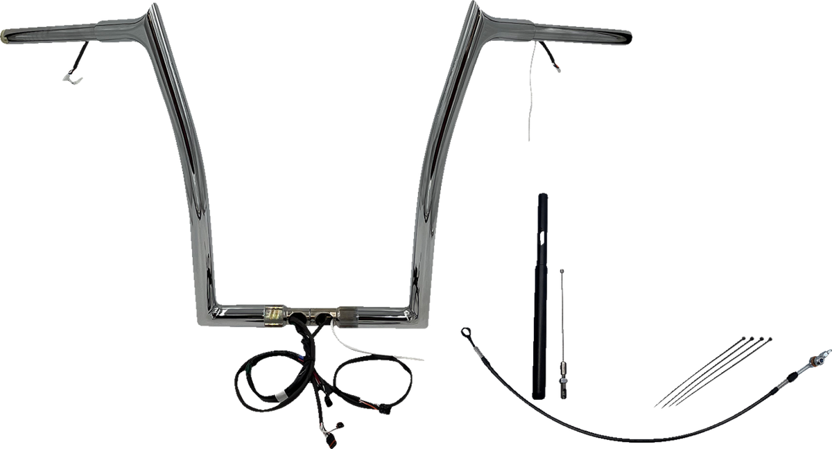 FBI Fat Baggers Wired 1-1/4" Pointed Top Handlebar Kits for 21-23 FLTRXS/ST - Chrome / 16"
