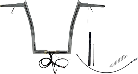 FBI Fat Baggers Wired 1-1/4" Pointed Top Handlebar Kits for 21-23 FLTRXS/ST - Chrome / 16"