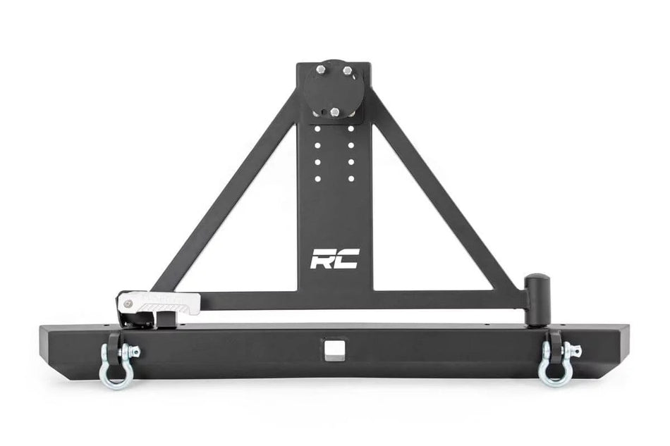 Rough Country 10592A Full Width Rear Bumper Tire Carrier for 87-06 Jeep Wrangler