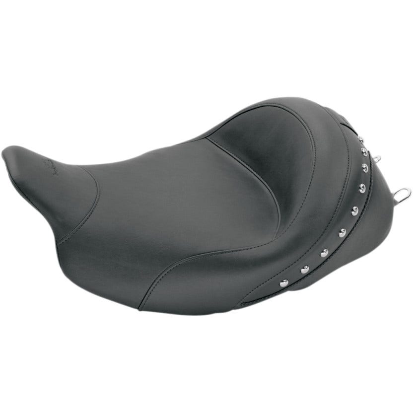 Mustang 76029 Chrome Studded Solo Front Driver Seat for Harley Touring 08-23