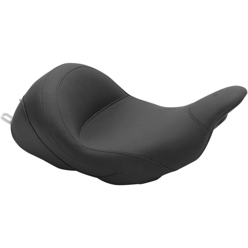 Mustang 76078 Black Vintage Lowdown Solo Seat w/o Driver Backrest Harley 09-17