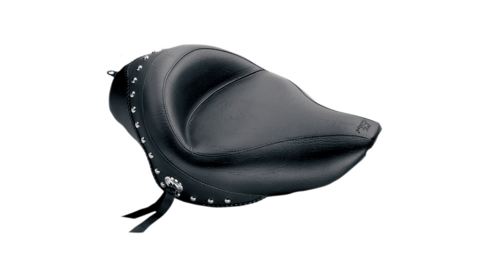 Mustang Wide Studded Solo Seat 15"W 4 Harley 04-21 Sportster XL W/3.3 Gal Tank