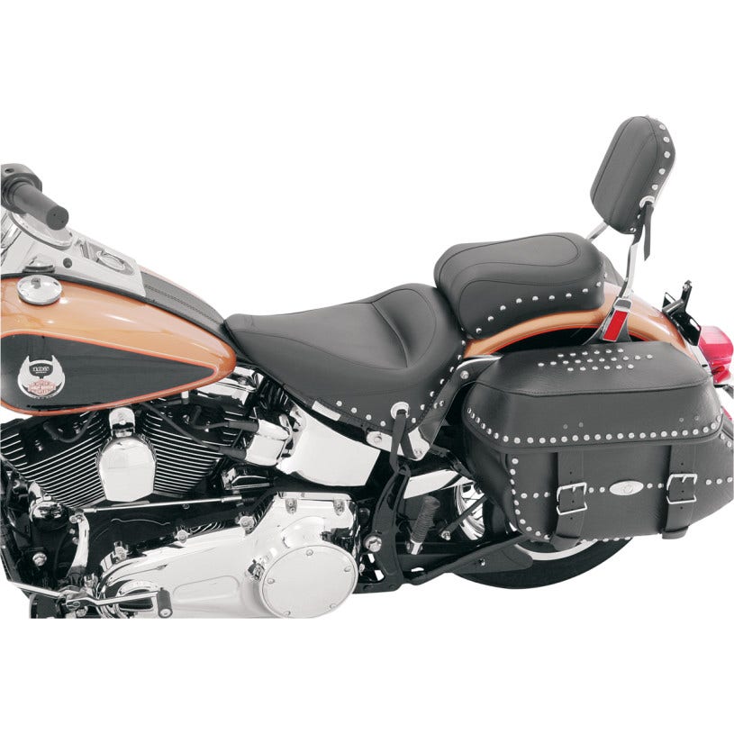 Mustang 76174 Chrome Studded Solo Seat Only Harley 08-17 FLSTC/FLSTN 00-07 FLSTS