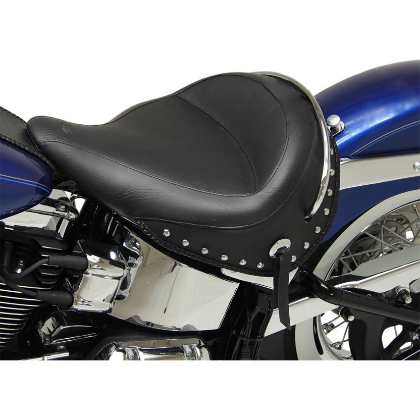 Mustang 76231 Studded Wide Solo 16.5" Width Seat for Harley Softail 05-17 FLSTN