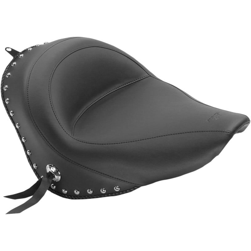 Mustang 76240 Chrome Studded Solo Seat Only Harley 06-10 FXST 07-17 FLSTF
