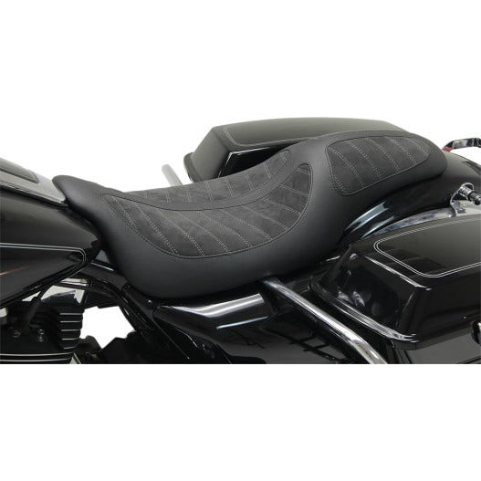 Mustang 76292 Fred Kodlin Signature Series Black 2 up Seat for Harley FLH 08-23