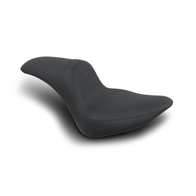 Mustang Fastback Cut Low Black Vinyl Harley Seat for 06-10 FXST 07-17 FLSTF/B