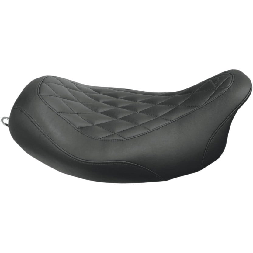 Mustang 76694 Black Diamond Stitch Wide Low Tripper Solo Seat Harley FL 08-23