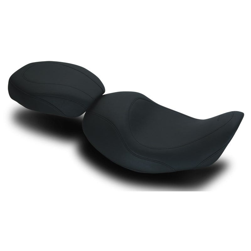 Mustang 76707 Black Smooth Wide Forward Tripper Solo Seat for Harley Dyna 06-17