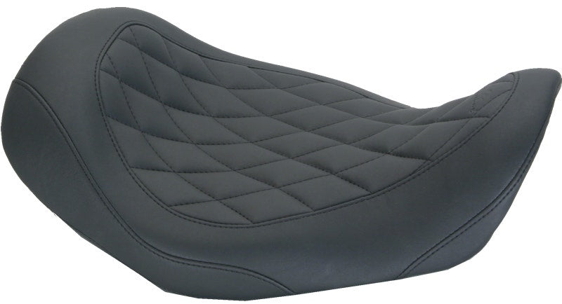 Mustang 76704 Black Smooth Wide Tripper Driver Solo Seat 06-17 Harley Dyna