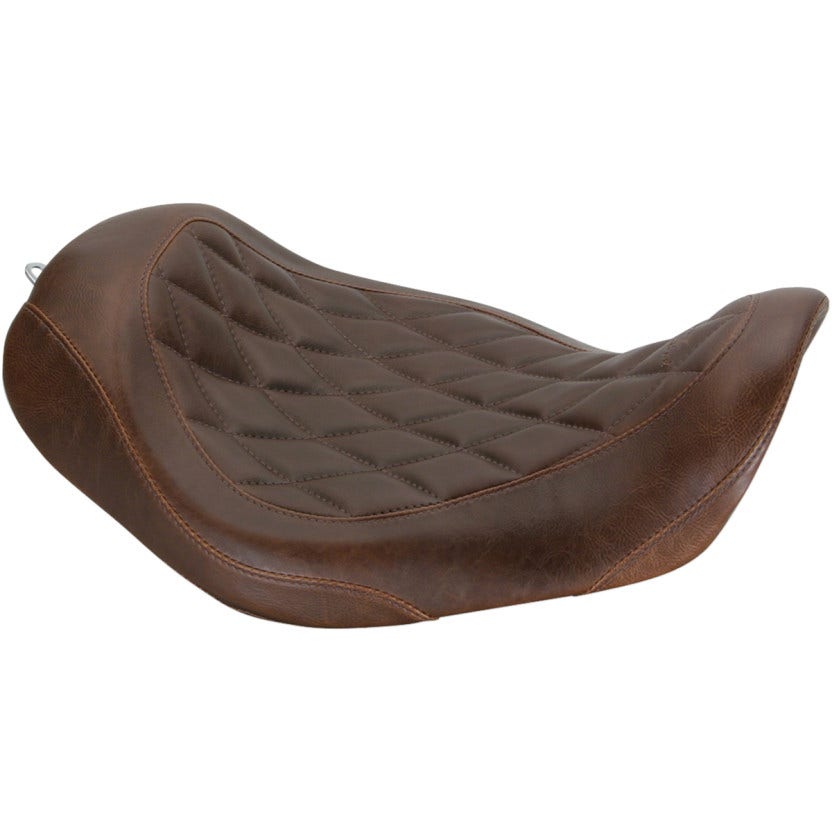Mustang 76706 Brown Smooth Wide Tripper Driver Solo Seat for Harley Dyna 06-17