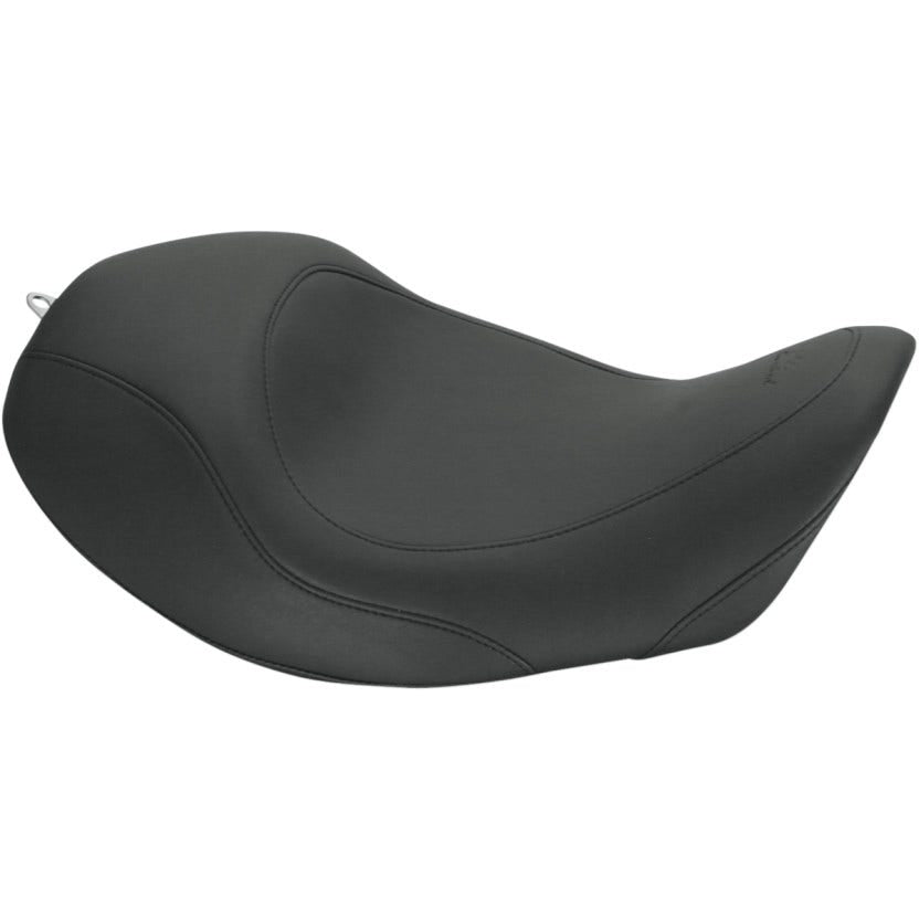 Mustang 76707 Black Smooth Wide Forward Tripper Solo Seat for Harley Dyna 06-17