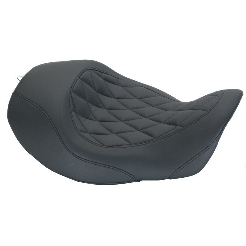 Mustang 76710 Black Diamond Wide Forward Tripper Solo Seat for Harley Dyna 06-17