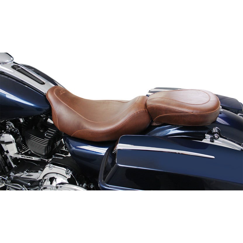 Mustang 76721 Smooth Brown Wide Low Tripper Rear Seat for Harley Touring 97-23