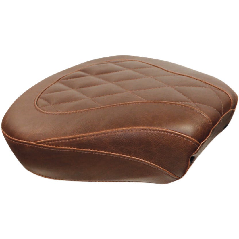 Mustang 76723 Diamond Stitch Brown Wide Low Tripper Rear Seat for Harley Touring 97-23