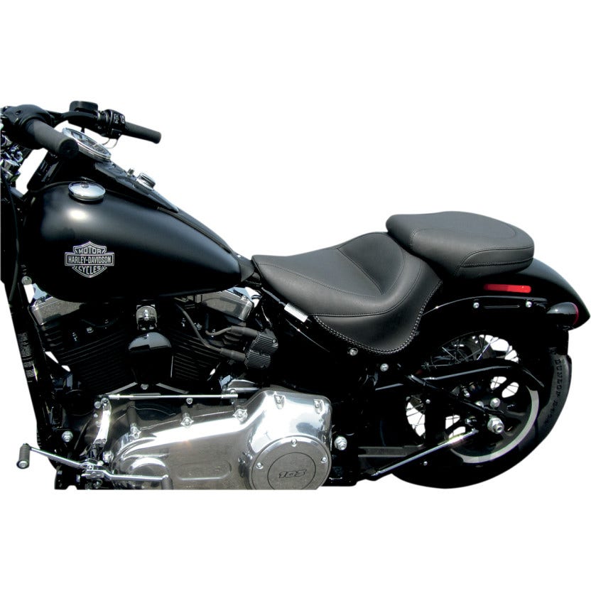 Mustang 76753 Wide Black Vintage Rear Seat Only for Wide Solo Harley Softail FXS / FLS