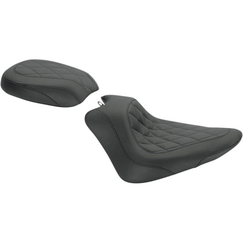 Mustang 76762 Black Diamond Wide Tripper Solo Front Seat HD 11-13 FXS 12-17 FLS