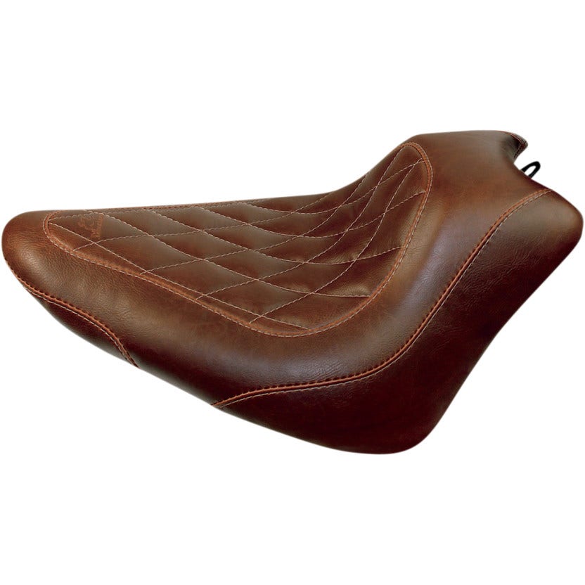 Mustang 76766 Brown Diamond Wide Tripper Solo Front Seat Harley 11-13 FXS 12-17 FLS