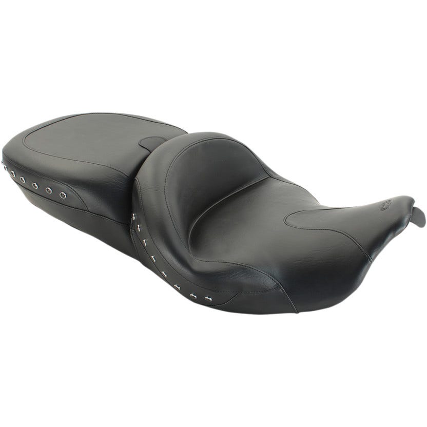 Mustang Summit One-Piece Black Studs Touring Seat w/ Receiver Harley FL 14-15 | 76862