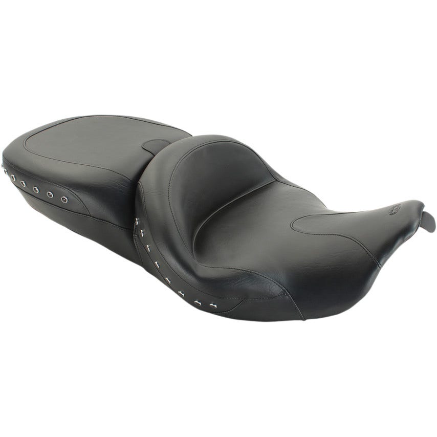 Mustang Summit One-Piece Black Studs Touring Seat w/ Receiver Harley FL 14-15 | 76862