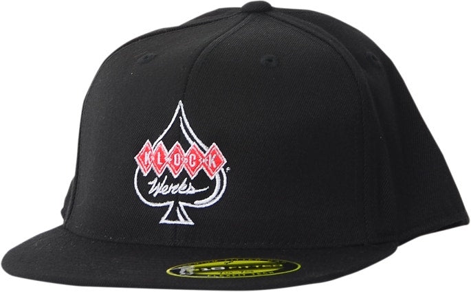 Klock Werks Center Logo Flatbill Black Company Hat Flexfit KW6210L/XL (LG/XL)