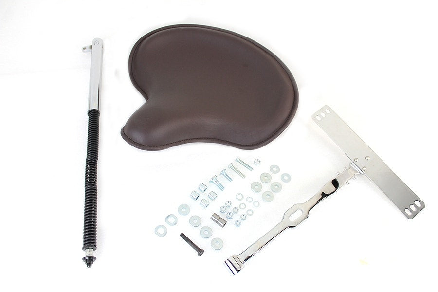 V-Twin 47-0997 Gorbin Gentry Brown Leather Replica Solo Seat Kit Harley FL 41-64