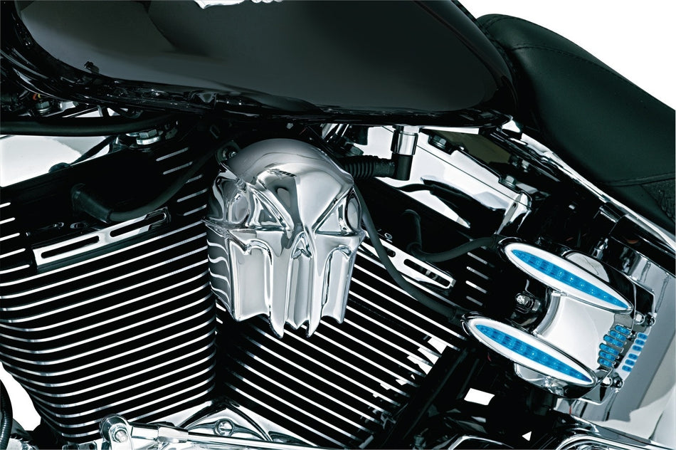 Kuryakyn 7718 Chrome Skull Horn Cover Harley Cow Bell Horn Cover 92-18