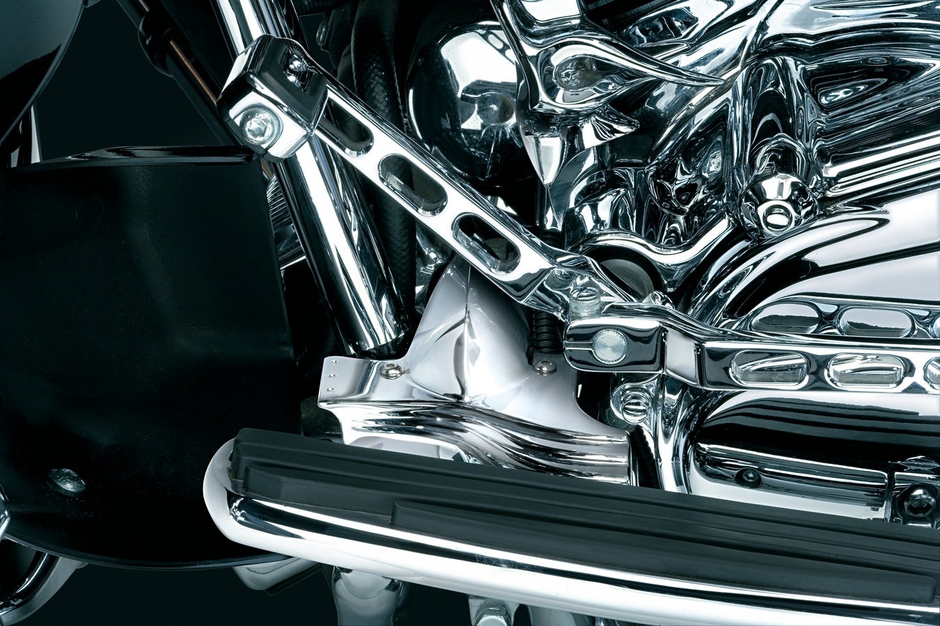 Kuryakyn Chrome Lower Front Frame Cover Shroud for Harley FLH/T '91-'16