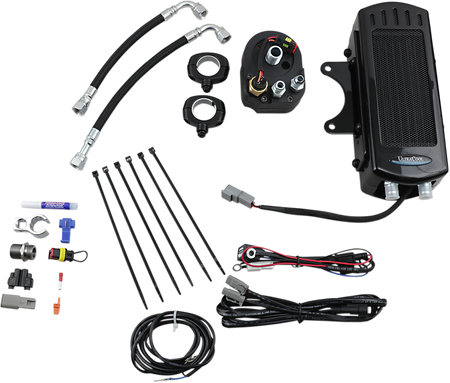 UltraCool SMS-1 Side Mount Oil Cooler Kit with Fan for 1985-2017 Harley-Davidson Softail