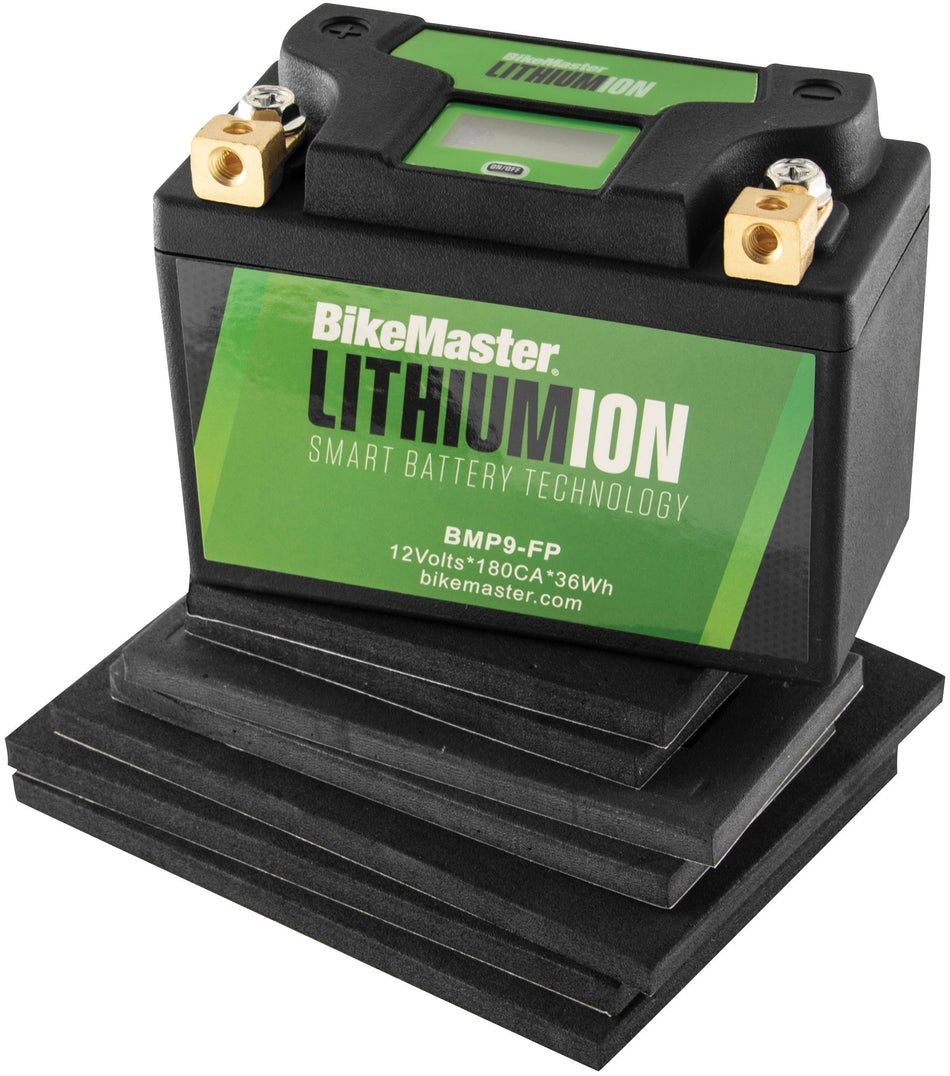 BikeMaster Lithium-Ion Battery 2.0 w/ LCD 12V 180CA 36Wh LiFeP04 BMP9-FP
