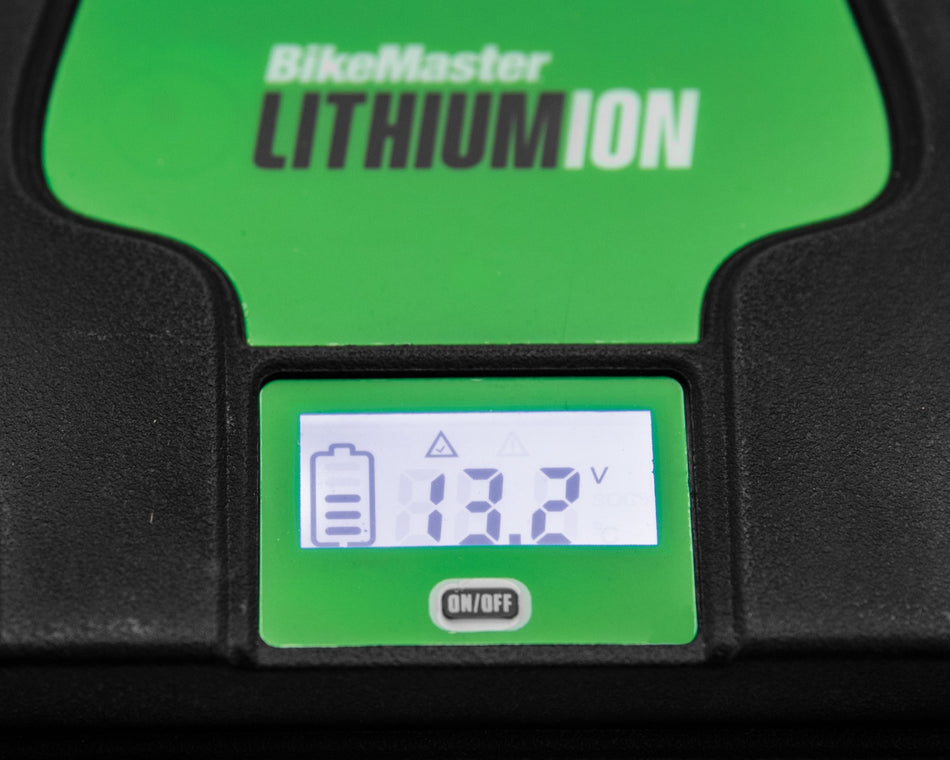 BikeMaster Lithium-Ion Battery 2.0 w/ LCD 12V 250CA 46Wh LiFeP04 BMP14B-FP