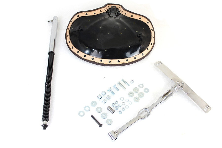V-Twin 47-0997 Gorbin Gentry Brown Leather Replica Solo Seat Kit Harley FL 41-64