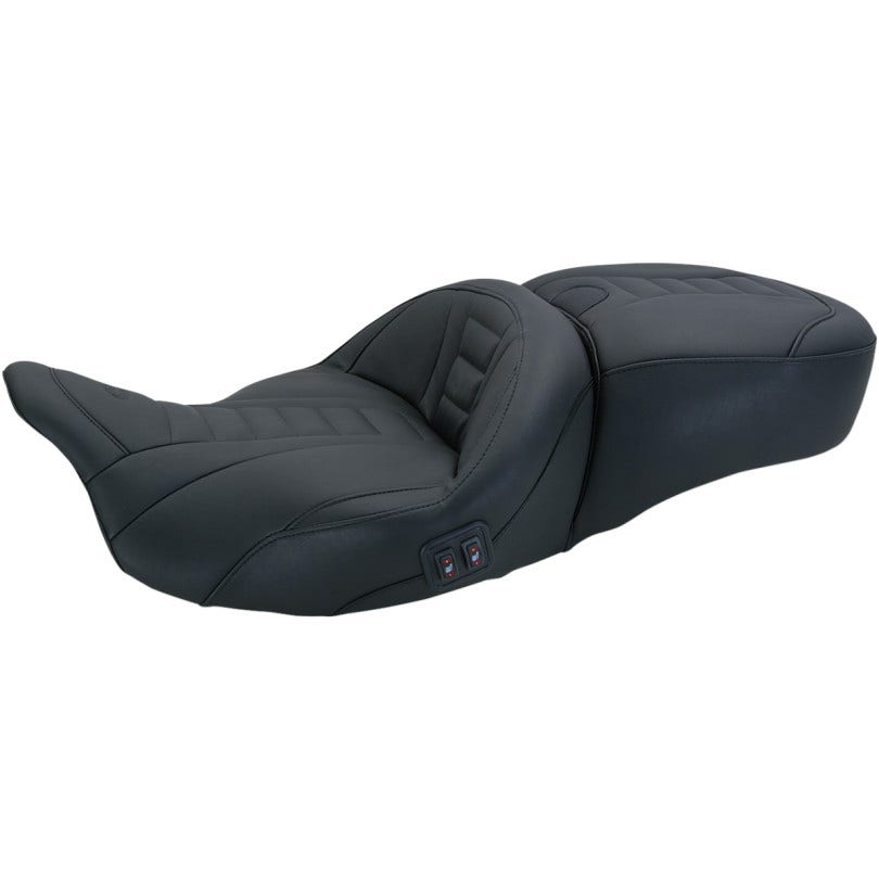 Mustang 79007 One Piece Deluxe Cushion Touring W Heat for Harley FLH/T 08-23