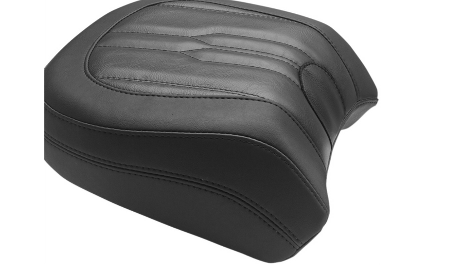 Mustang Solo Rear Black Harley Seat W/ Backrest Dagger Stitch 18-23 FLSB/FXLR/FXLRS