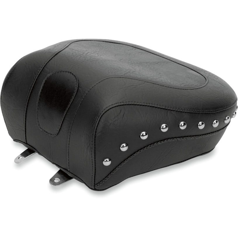 Mustang 79114 Seat Wide Chrome Studded Rear Seat Only for Harley 89-99 FLSTS