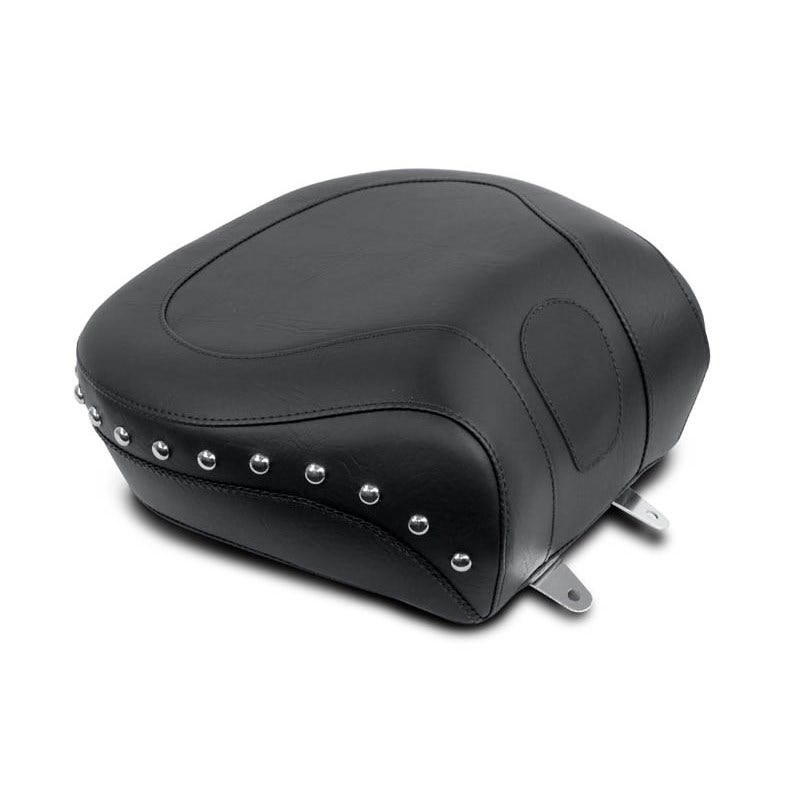 Mustang 79130 Seat Wide Chrome Studded Rear Seat Only for Harley 00-05 FXST 00-07