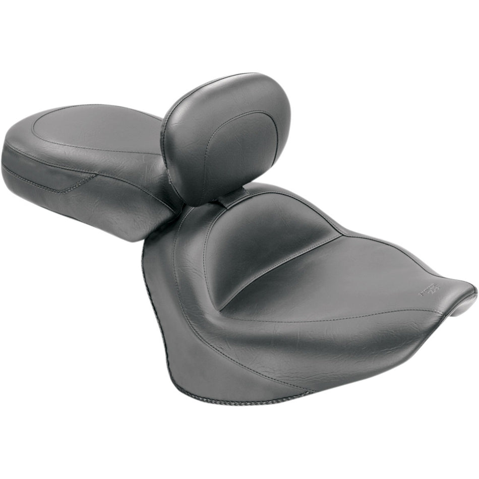 Mustang 79477 Two Piece Wide Touring Seat w/ Backrest 07-17 Yamaha V-Star 1300/T