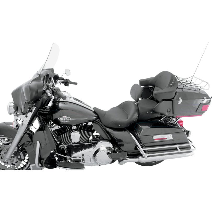 Mustang 79579 Super Smooth Chrome Studded Touring Seat Backrest Harley FL 08-23