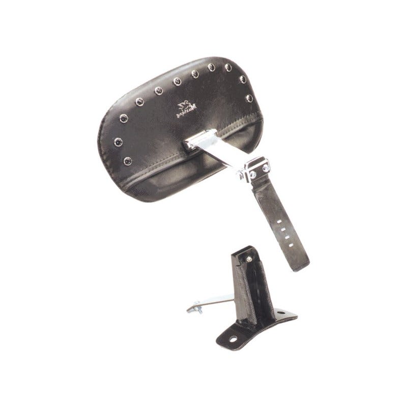 Mustang 79611 Smooth Black Studs Driver Backrest for Harley Touring 09-23 FLH/T